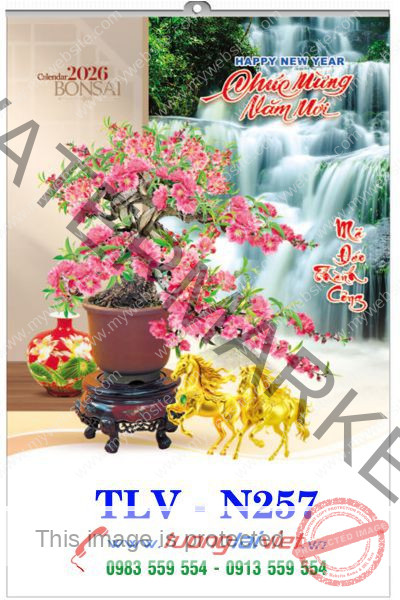 In Lịch treo tường 5 tờ Bonsai Nghệ Thuật