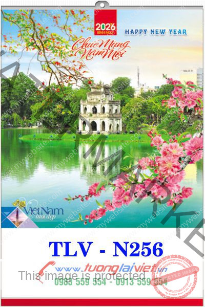 In Lịch treo tường 5 tờ Thắng Cảnh