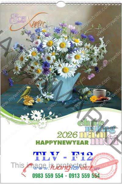 In Lịch treo tường 7 tờ Bốn Mùa Hoa