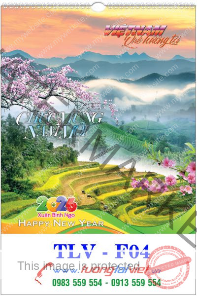 In Lịch treo tường 7 tờ Cảnh Đẹp Quê Hương
