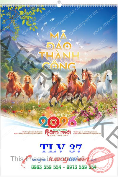 In Lịch treo tường 7 tờ Mã Đáo Thành Công
