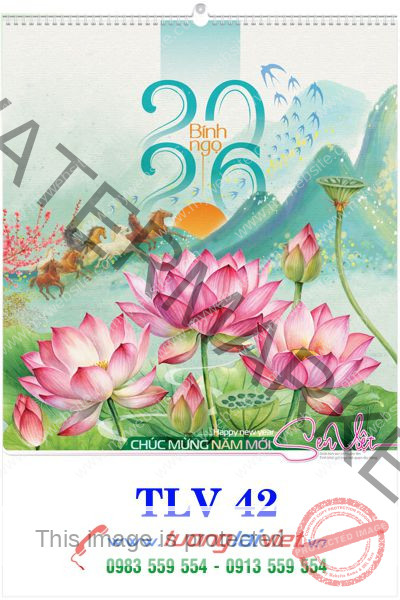 In Lịch treo tường 7 tờ Hoa Sen