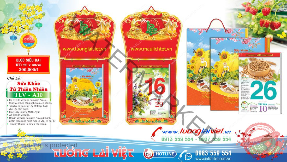 Lịch bloc treo tường Cây Thuốc Sức Khỏe