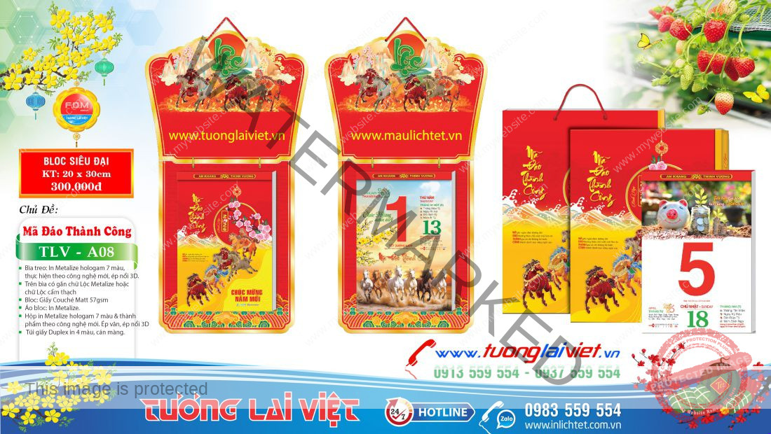 Lịch bloc treo tường Mã đáo thành công