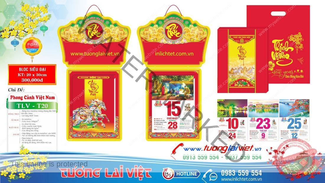 Lịch bloc treo tường Phong Cảnh Việt Nam