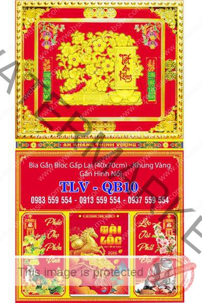 Lịch gập treo tường khung vàng Mai Vàng