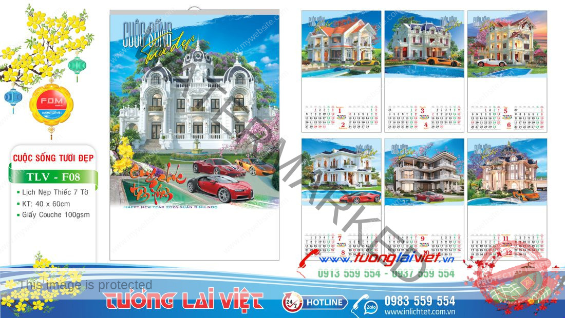 Lịch nẹp thiếc Cuộc Sống Tươi Đẹp