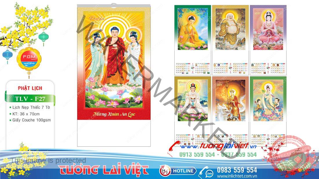 Lịch nẹp thiếc Lịch Phật