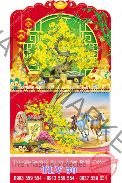 Lịch treo tường 13 tờ Cây Mai