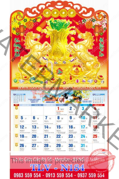 Lịch treo tường 13 tờ Xuân Phát Tài