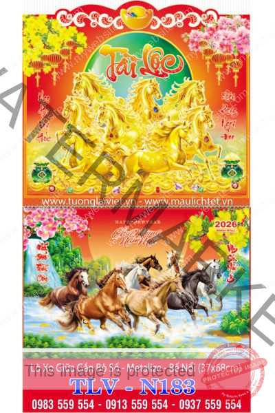 Lịch treo tường 13 tờ Xuân Tài Lộc