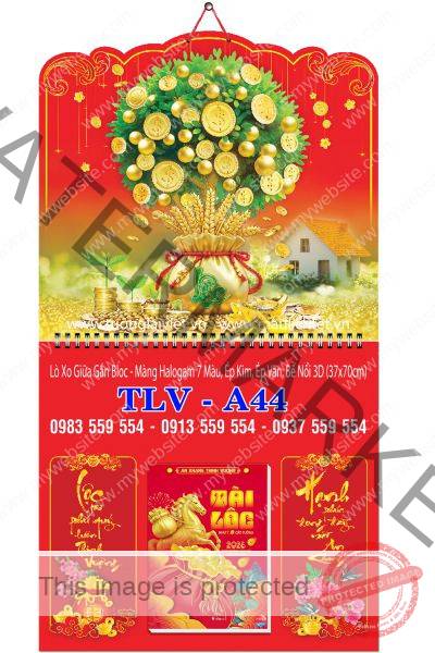 Lịch treo tường 365 ngày Lộc Kim Tiền