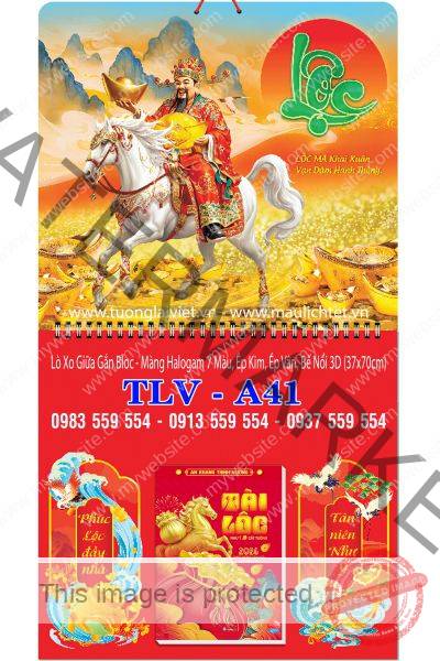 Lịch treo tường 365 ngày Lộc Xuân