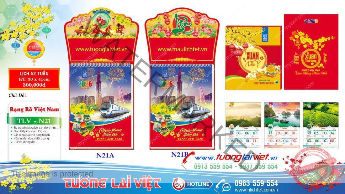 Lịch treo tường 52 tuần Cảnh Đẹp Việt Nam