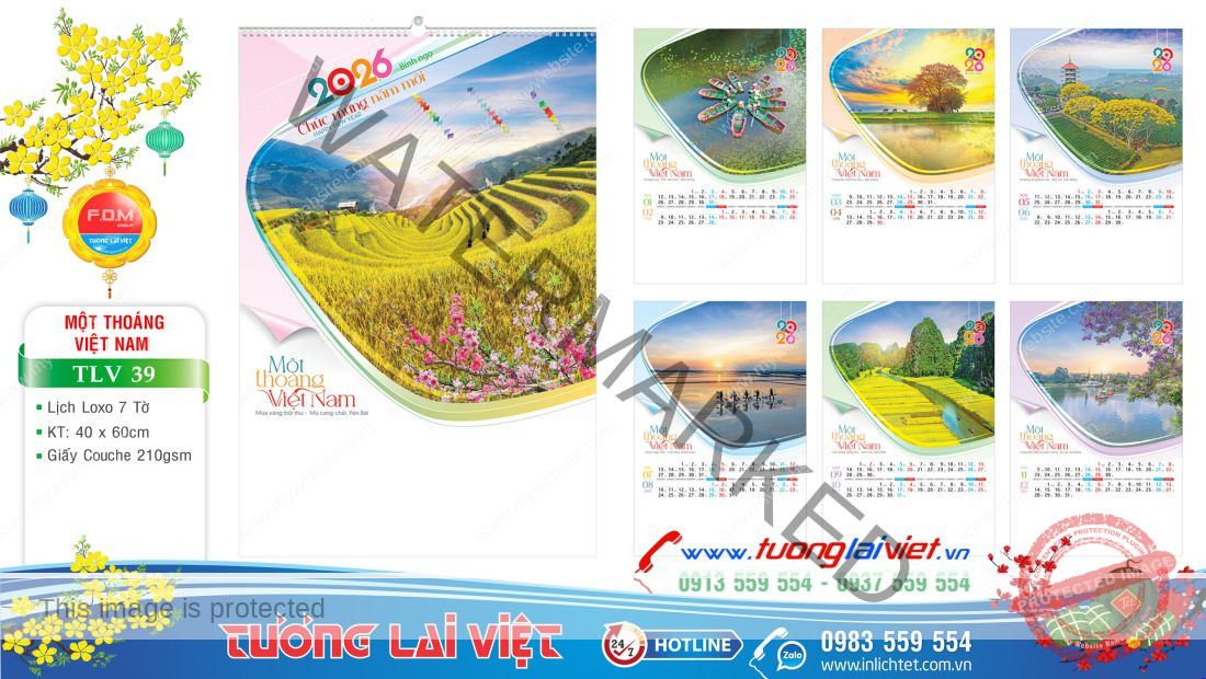 Lịch treo tường 7 tờ Du Lịch Việt Nam